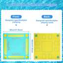 3tyto Double-Sided Floating Mahjong Table for Pool, Premium EVA Floating Mahjong Table with Tile Grooves & Cup Holders, Multi-Game Floating Mahjong Set for Pool for Mahjong, Poker & Dominoes, 31.5 inches x 31.5 inches x 2 inches