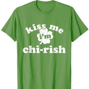 Kiss Me I'm Chirish  Distressed St. Patricks Day Tshirt TShirt, Size S