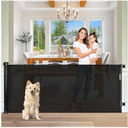 Baby Gate Extra Wide 65" Space Saving Retractable Mesh Gates for Kids or Pets Movable Retractable Baby Gates Indoor Outdoor Retractable Gate Dog Gates for Doorways, Stairs, Black
