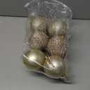 Syhood 12 Pieces Glitter Christmas Ball Ornaments Rhinestone Sequin Christmas Decorations Hanging Plastic Balls for Xmas Trees Wedding Party Holiday Decorations (3.15 Inch, Champagne Gold)