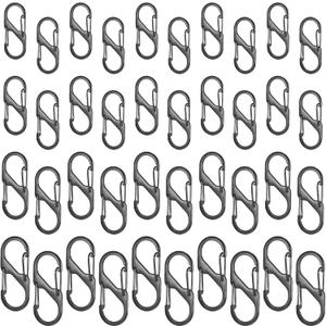 40Pcs Zipper Clips Anti Theft, Double Carabiner Clip, Zipper Locks, Dual Hook Carabiner Lock Zipper Pull Replacement Deterrent, Backpack Lock for Bag Luggage Backpack Purse Travel Suitcase, 4 Size