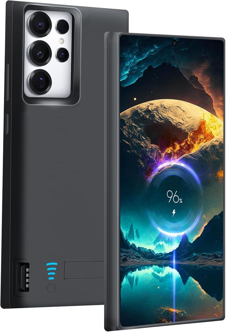 Battery Case for Samsung Galaxy S25 Ultra, 5000mAh Rechargeable Extended Battery Charging Charger Case, Add 100% Extra Juice (6.9 Inches) Black Battery Case for Samsung Galaxy S25 Ultra, 5000mAh Rechargeable Extended Battery Charging Charger Case, Add 100% Extra Juice (6.9 Inches) Black