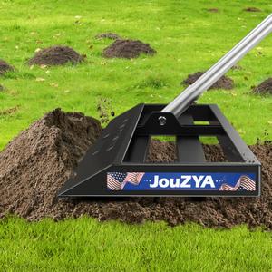 Lawn Leveling Rake 30x10 inch, Lawn Leveler Tool with Stainless Steel, 80" Extended Handle, Heavy-Duty for Garden, Golf Course, and Farm