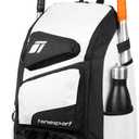 Baseball Bag - Backpack for Baseball, Softball, Tball - Adults & Youth Bat Bag (White)