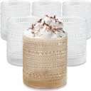 Kate Aspen Beaded Drinking Glasses Set of 6, 10 oz Retro Vintage Glassware - Boho Cocktail Water Juice Glasses, Hostess or Housewarming Gift (Clear)