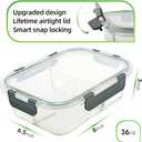DAS TRUST [5-Packs, 36 oz Glass Meal Prep Containers 3 Compartment with Lids, Glass Lunch Containers,Food Prep Lunch Box,Bento Box,Microwave, Oven, Freezer, Dishwasher (4.5 Cups, Gray)