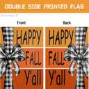 Fall House Yard Garden Flag 28 x 40 Inch Outside Double Sided Burlap Happy Fall Y'all Welcome Flag Farmhouse Holiday Patio Lawn House Outdoor Decorations