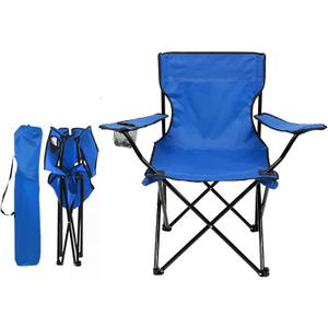 ZONEMEL Portable Camping Chair, Arm Rest Design, Fully Cushioned Seat and Back, Side Pocket, Cup Holder, and Carry Bag, Collapsible Chair for Camping, Saunas, Beach, Tailgates and Sports, Medium