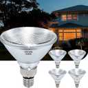PAR38 Halogen Flood Light Bulbs 4 Pcs, 90W Equivalent, 120V, E26 Base, 2700K Warm White Light for Indoor and Outdoor