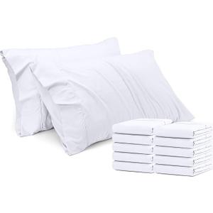 Utopia Bedding Queen Pillow Cases - 12 Pack - Envelope Closure - Soft Brushed Microfiber Fabric - Shrinkage and Fade Resistant Pillow Covers Queen Size 20 X 30 Inches (Queen, White)