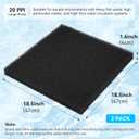 Aquarium Filter Sponge Pad, Filter Media Foam Sponges, Filter Accessories for Fish Tanks and Ponds (18.5"x18.5"x1.6", 20PPI, 2 Pack)