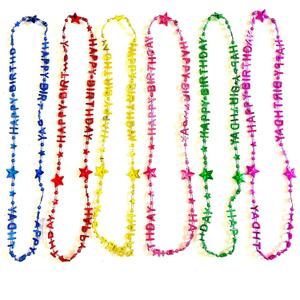 48 Pcs Colorful Happy Birthday Party Beads Necklaces Birthday Party Beads necklaces Supplies Favors