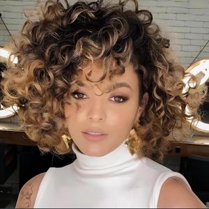 Brown Blonde Ombre Ocean Wave Crochet Hair 9 Inch Curly Braiding Ocean Wave Hair 7 Packs Deep Wave Short Wavy Crochet Braids Synthetic Hair Extensions for Women
