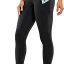 CRZ YOGA Women's Naked Feeling Workout Leggings 25 Inches - High Waisted Yoga Pants with Side Pockets Running Tights (Large, Black)