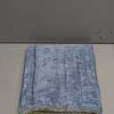 decorUhome Chenille Soft Cozy Throw Pillow Covers 20x20 Set of 2, Modern Farmhouse Boho Velvet Decorative Pillow Cases with Stitched Edge for Couch Sofa Bed Home Decor, Blue