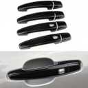 Car Door Handle Cover Compatible for Chevy Equinox 2018-2024 Accessories for 2016-2024 Malibu 2019-2024 Blazer Door Handle Protector Trim Golssy Black (with 2 Auto Locks Holes)