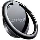 Lamicall Cell Phone Ring Holder Stand - Phone Finger Gip Kickstand, 360° Rotation Polished Metal Grip for Magnetic Car Mount, Fit for iPhone 17/16/15/14 Pro Max Air, Android Smartphone Accessories, Black