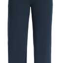 Sarin Mathews Womens Yoga Sweatpants Wide Leg High Waisted Lounge Pajamas Pants Comfy Workout Loose Pants with Pockets (Blue, M)