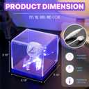 Championship Ring Display Case with Led Light, UV-Protected Clear Challenge Coin Holder with Walnut Wood Stand Base, Display Box for Memorabilia, Gift for Baseball, Softball, Super Bowl, Football Ring