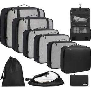 BAGAIL 6 Set/8 Set/10 Set Packing Cubes Various Sizes Packing Organizer for Travel Accessories Luggage Carry On Suitcase