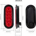 6-Inch Oval White LED Trailer Tail Lights, 10 LEDs, Waterproof Surface-Mount Kit & IP67 Rating for Trucks/RVs/Trailers/Buses (2 red)