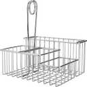 G.E.T. 4-21699 Chrome Four Compartment Condiment Caddy Metal Specialty Servingware Collection, 8" x 7" x 9" Tall, Chrome