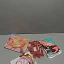 MEHOFOND Pink Gingerbread Party Decorations, Gingerbread Photography Backdrop with Balloons, Christmas Pink Green Brown Balloon Garland Arch, Candy Gingerbread Hanging Swirls for Birthday Baby Shower