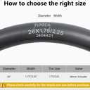 26" Heavy Duty Bike Tubes 26x1.75/1.95/2.0/2.10/2.125/2.25 (45/57-559) 26 Bicycle Tubes Premium Butyl Rubber Compatible with Road,Gravel,Mountain Bike Tire Tubes Schrader Valve AV48mm 2-PCS