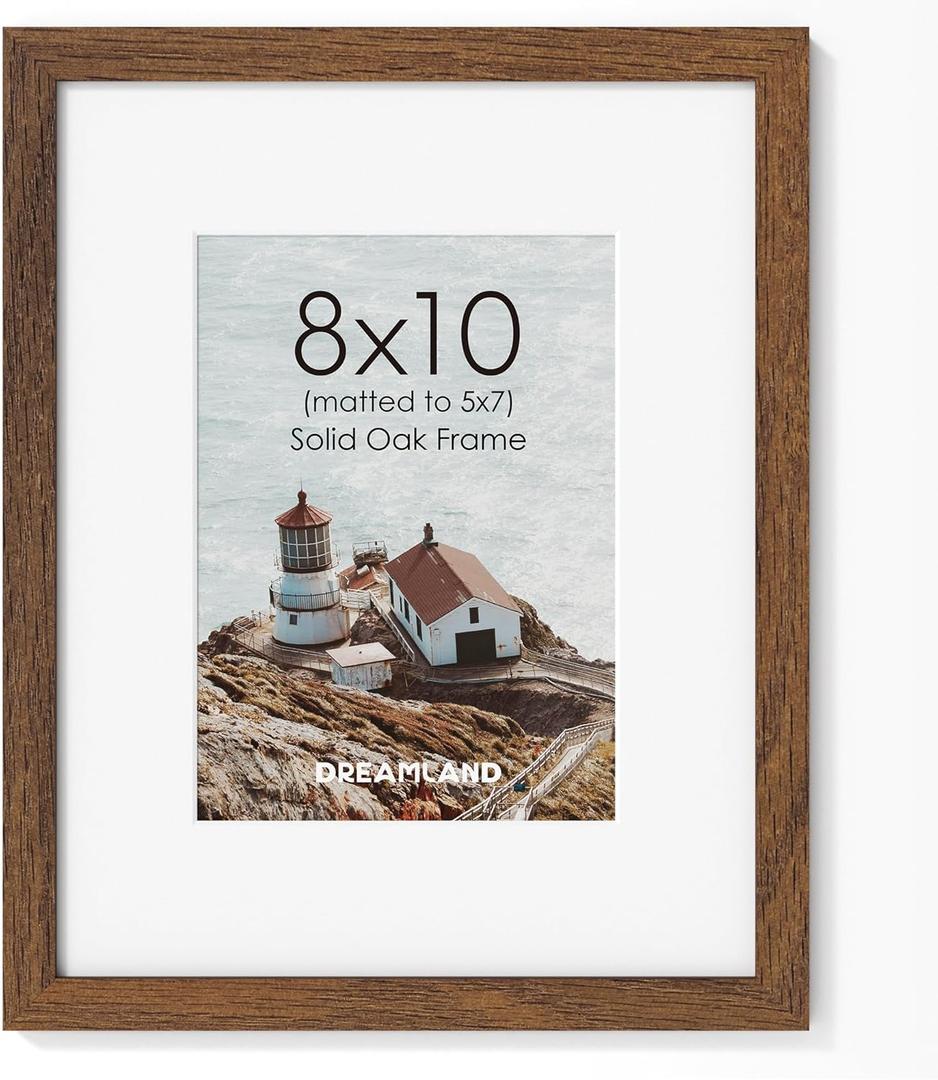 10x12 Wooden Photo Frame with 8x10 Mat Glass Front Wall and Desktop Display Picture Frame