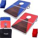 Juegoal Portable Cornhole Board Set for Kids Teens & Adults, 24x16 Inch Foldable Corn Hole Games with Bean Bags & Carry Bag, Lightweight Aluminum Alloy Travel Size Cornhole Set for Outdoor Games Beach