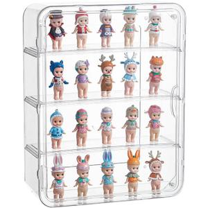 4 Tiers Clear Display Case for Figures, Acrylic Storage Organizers Box with Magnetic Door, Wall-Mounted Dustproof Showcase for Collectibles Action Figure