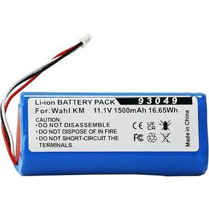 UNIKARO Replacement Li-ion Battery for Wahl KM Cordless Clippers - Replaces 93049-101 1500mh