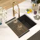 21 Inch Black Undermount Bar Sink Granite Composite Kitchen Sink, 21"x17"