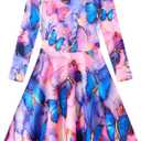 Funnycokid Girls Dress Size 4-13 Long Sleeve Kids Clothes