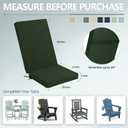 Adirondack Chair Cushion - Removable Cover, Water-Repellent & Fade-Resistant Faux Linen, Securing Straps, Non-Slip Bottom, Fit for Most Outdoor Adirondack & Rocking Chairs - Olive Green