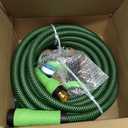 NON-EXPANDABLE Garden Hose 25ft x5/8'', Heavy Duty Flexible Water Hose with 10-Function Sprayer, Lightweight, Leak Proof, Durable Fabric Skin, Pressure Resistant for Yard, Outdoor