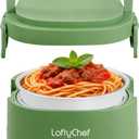 Portable 20-Ounce Electric Heated Lunch Box, 2.5-Cup Food Warmer for Travel & Office, Leak-Proof Silicone-Sealed Lid, Foldable Handle, Ideal for Soup, Chili & Leftovers, Green