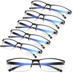 TERAISE Fashion Anti-blue light Reading Glasses Men Women Computer Reader (6pcs Black)