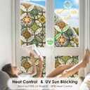 DKTIE Static Cling Decorative Window Film with Installation Tools Non Adhesive Privacy Film, Stained Glass Window Film for Bathroom Shower Door Heat Cotrol Anti UV, 17.7 x 78.7 Inch (Yellow)