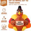 JOIEDOMI 6FT Thanksgiving Inflatable Turkey Decoration Outdoor, Light Up Inflation Turkey with LED, Happy Thanksgiving Blow Up Yard Decorations for Outside, Yard, Garden, Lawn, Party Supplies