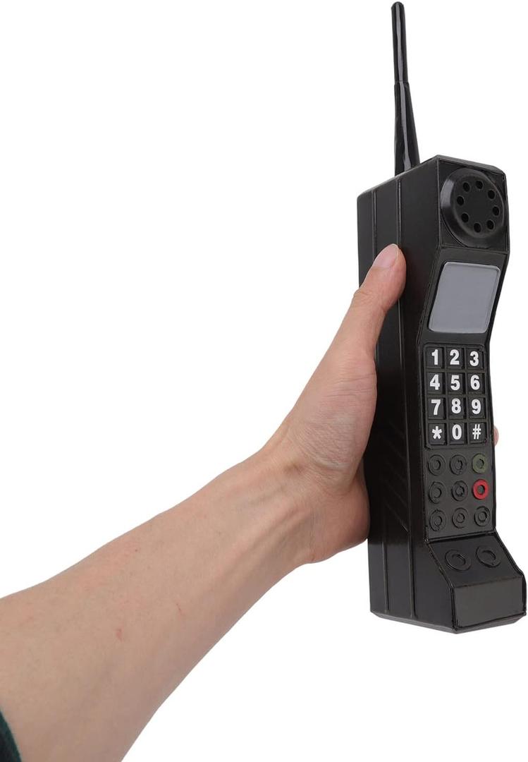 90s Phone Prop, Cell Phone Ornament, Retro Phone Prop, Retro Mobile Phone Model, for 80s 90s Party Decorations, for Home Living Room Decor Desktop Decoration(Black) (Black)