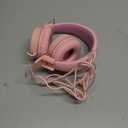 noot products Kids Headphones K11 Foldable Stereo Tangle-Free 5ft Long Cord 3.5mm Jack Plug in Wired On-Ear Headset for iPad/Girls/Boys/School/Laptop/Travel/Plane/Tablet-Soft Pink