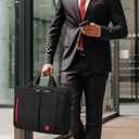 Omnpak 15.6 inch Laptop Briefcase with Combination Lock,Anti Theft Notary Bag Locking Laptop Bag Water-Repellent Shoulder Messenger Bag for Men Women