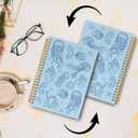 Blue Jellyfish Journal Notebook - Ocean Sea Life Coastal Themed Aesthetic Notebooks College Ruled for Office School Classroom, Gifts for Women Girls Kids, Hardcover Spiral Notebook 5.5"x8.3"