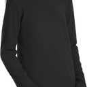 QBK Girls' Long Sleeve Fleece Turtleneck T-Shirt Kids Basic High Neck Casual Trendy Soft Base Layer Tee Tops(10 Years) (Black)