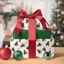 LaRibbons Reversible Christmas Wrapping Paper Mini Roll, Holly Berry Print and Solid Green Design, for Christmas, Holiday, and Seasonal Gift Wrapping, 17" x 33'(46.7 sq. ft)