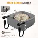 Cat Desk Bed for Large Cats 50 lbs Heavy Duty Cat Bed for Desk Attachment with Paw Design Extra-Sturdy Dog Chair Dual-Sided Mat Waterproof Easy Assembly for Gaming Desk Kitchen Island Gray