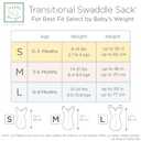 SwaddleDesigns Transitional Swaddle Sack, Arms Up Half-Length Sleeves & Mitten Cuffs, Swaddle for Newborn Transition to Baby Sleep Sack Wearable Blanket, 3-6 Month, 14-21 lb, Gray with Striped Trim