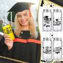 Jingmore 24 Pcs Black Graduation Cups with Straws Bulk 13.5 oz Class of 2026 Plastic Mason Jars Reusable Tumbler Coffee Tea Hot Cocoa Beverage Happy Graduation Tumbler for Congrats Grad Party Gifts