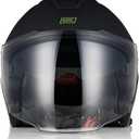 ORIGINE 3/4 Open Face Motorcycle Helmet with Double Visor for Scooters, DOT Approved, Medium